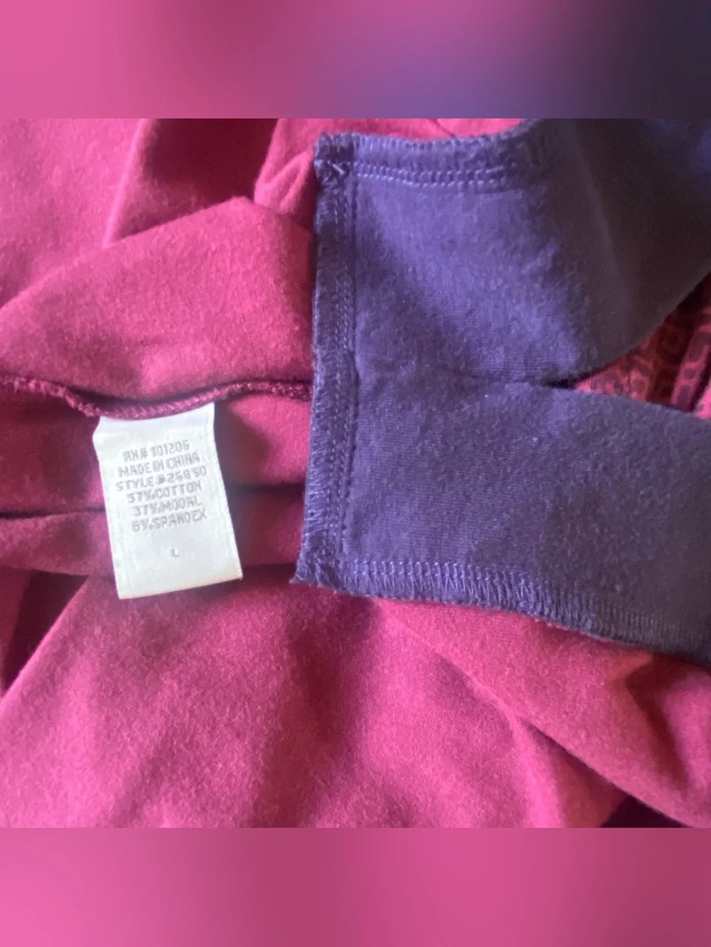 Soft Surroundings Purple and Navy Tunic Geometric L - Picture 5 of 6